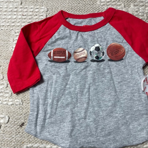 NWT Walt Disney World ESPN Kids Sports 3/4 Sleeve Raglan Shirt Size 12 Months - Picture 5 of 9